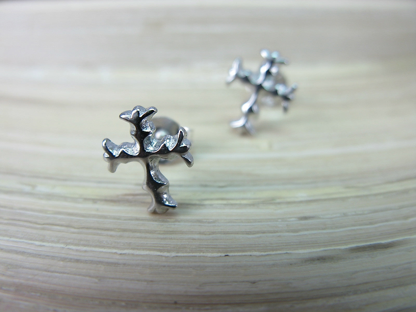 Cross 925 Sterling Silver Stud Earrings Stud - Faith Owl