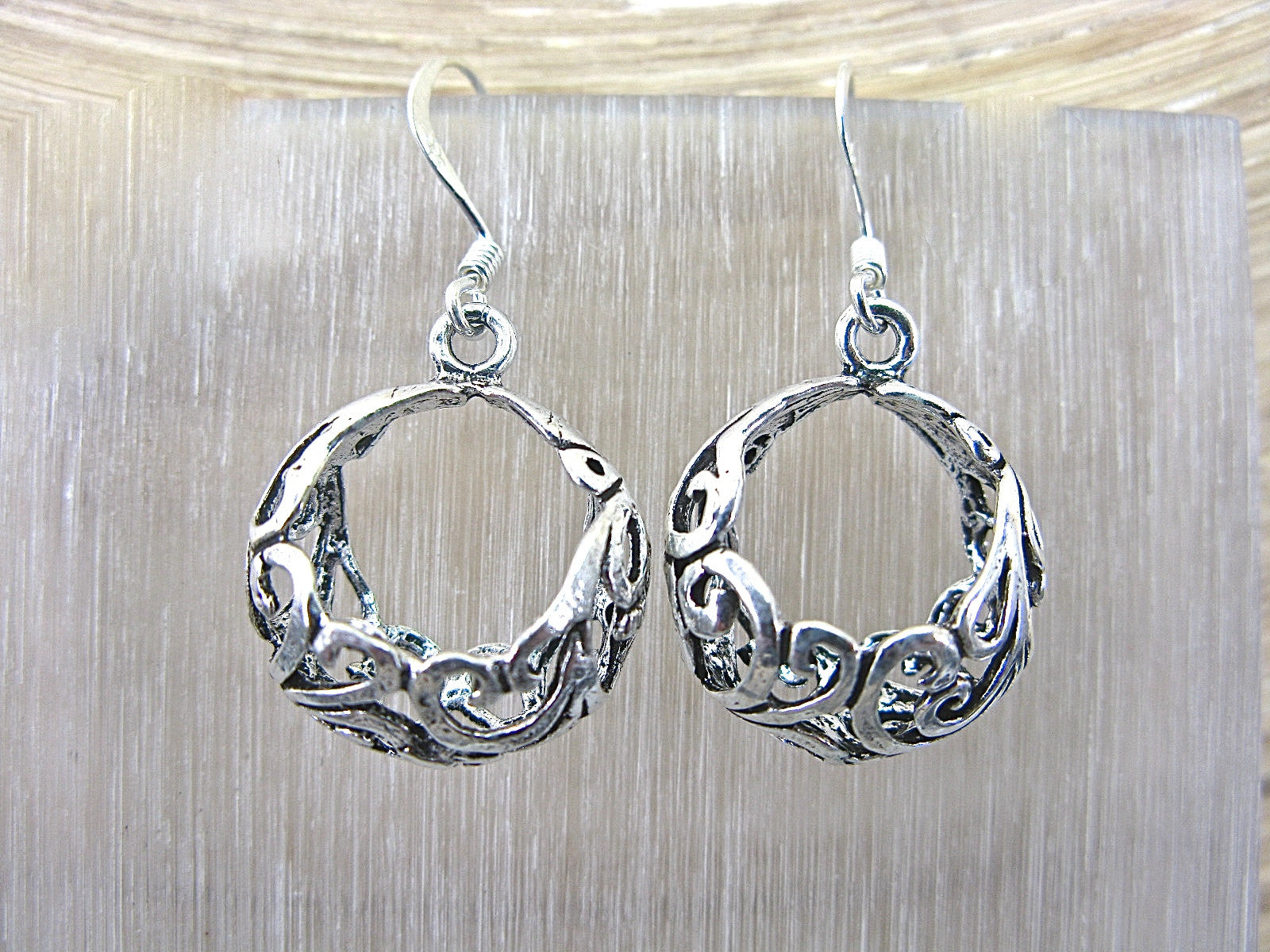 Lace Filigree Bohemian Earrings in 925 Sterling Silver  - Faith Owl