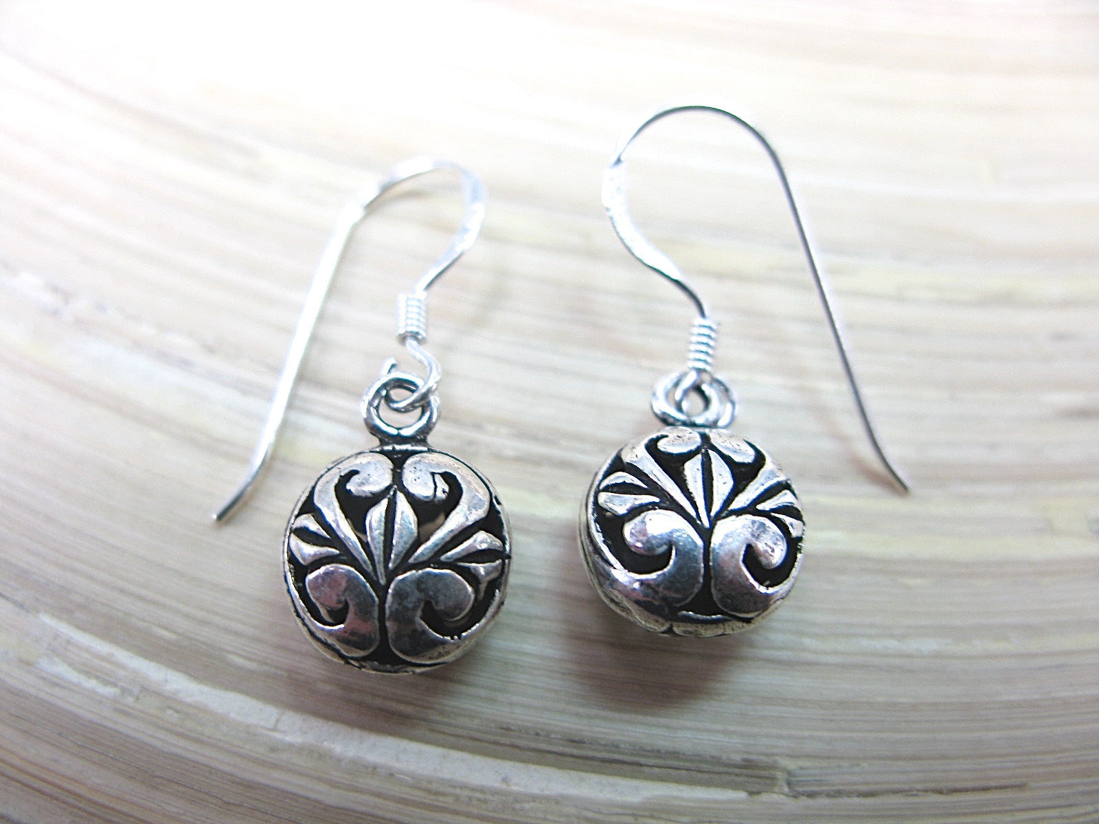 Round Circel Filigree Lace Oxidized Earrings in 925 Sterling Silver Earrings Faith Owl - Faith Owl