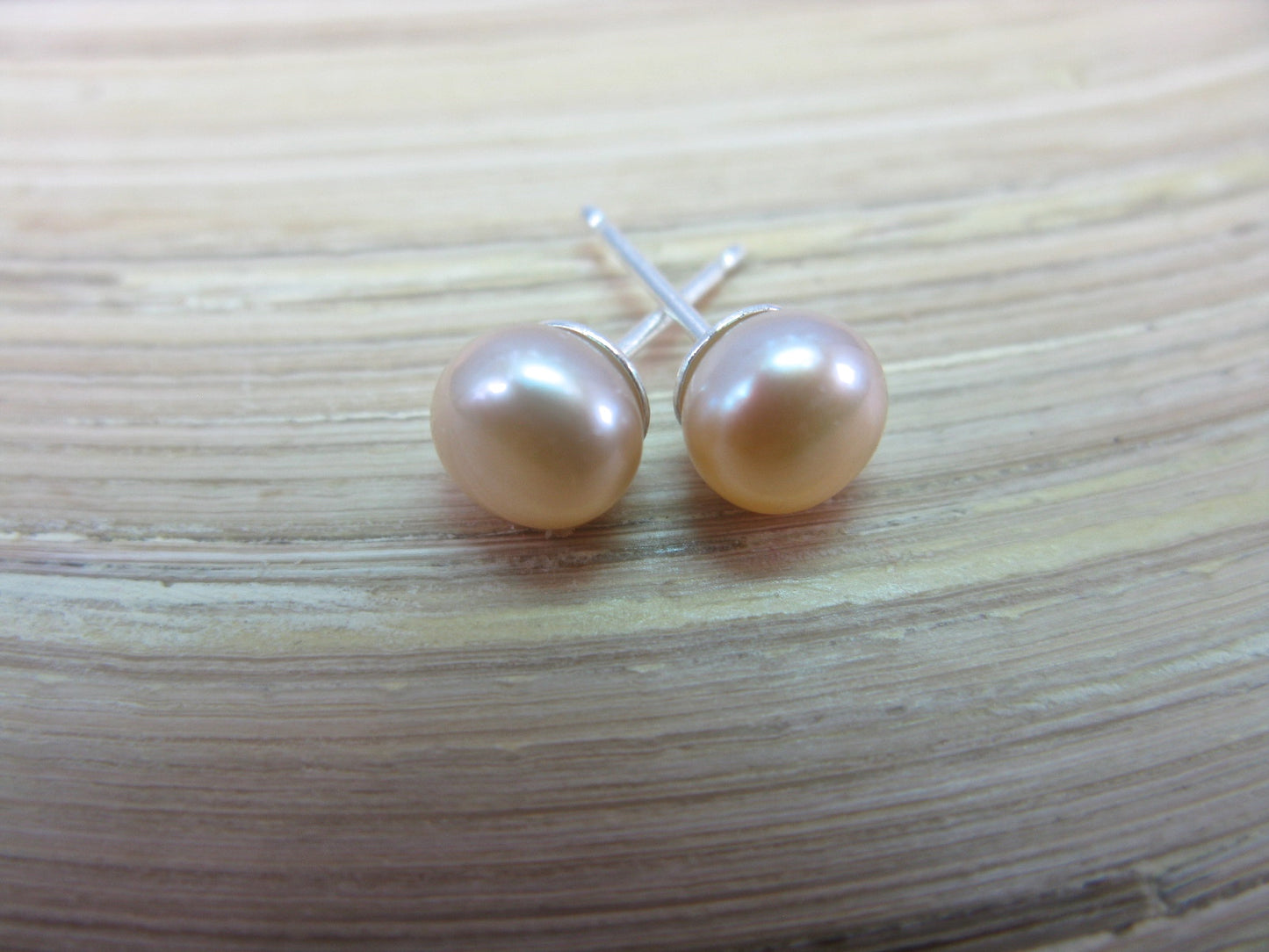 6mm Fresh Water Pearl 925 Sterling Silver Stud Earrings