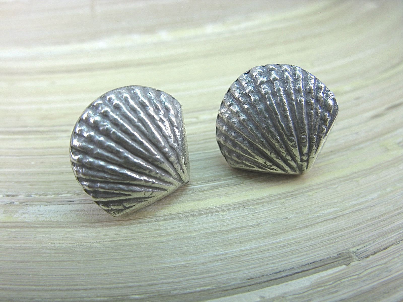 Sea Shell Tribal 925 Sterling Silver Stud Earrings Stud Faith Owl - Faith Owl