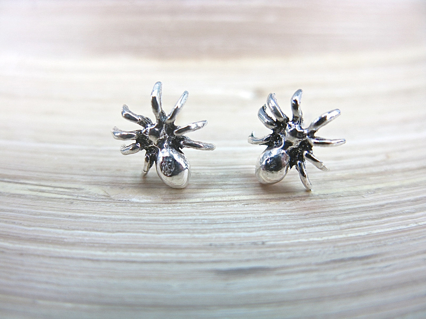 Spider Stud Earrings Insect 925 Sterling Silver Stud Faith Owl - Faith Owl