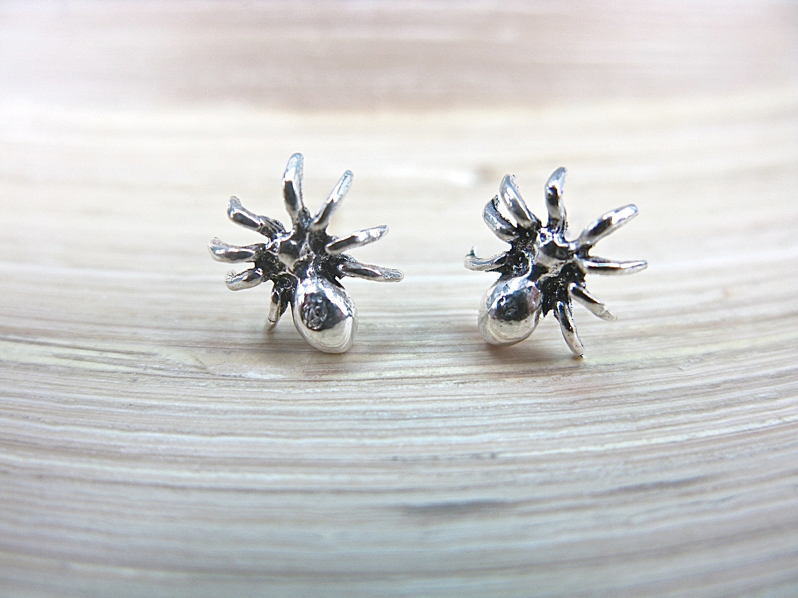 Spider Stud Earrings Insect 925 Sterling Silver Stud Faith Owl - Faith Owl