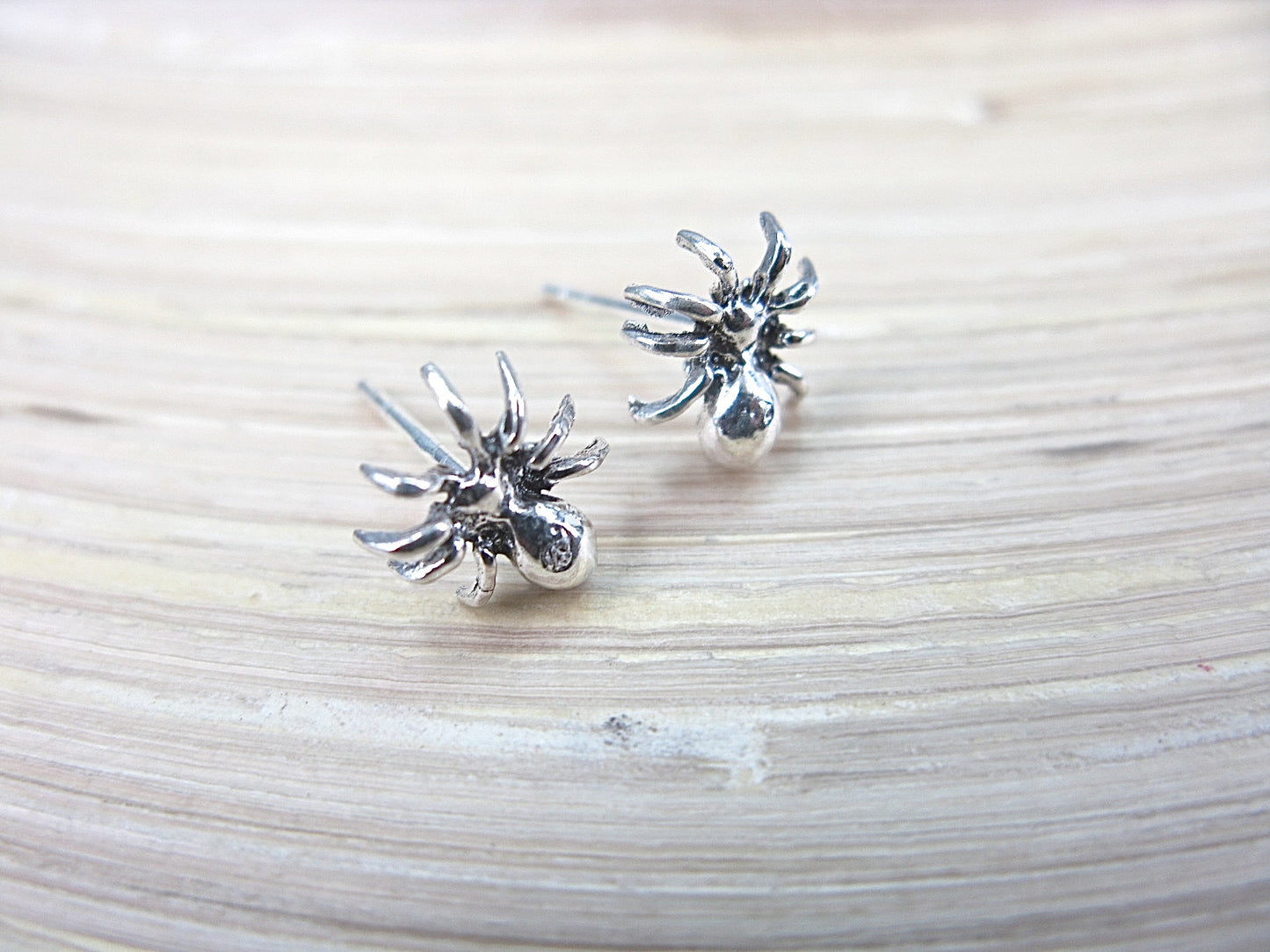 Spider Stud Earrings Insect 925 Sterling Silver Stud Faith Owl - Faith Owl