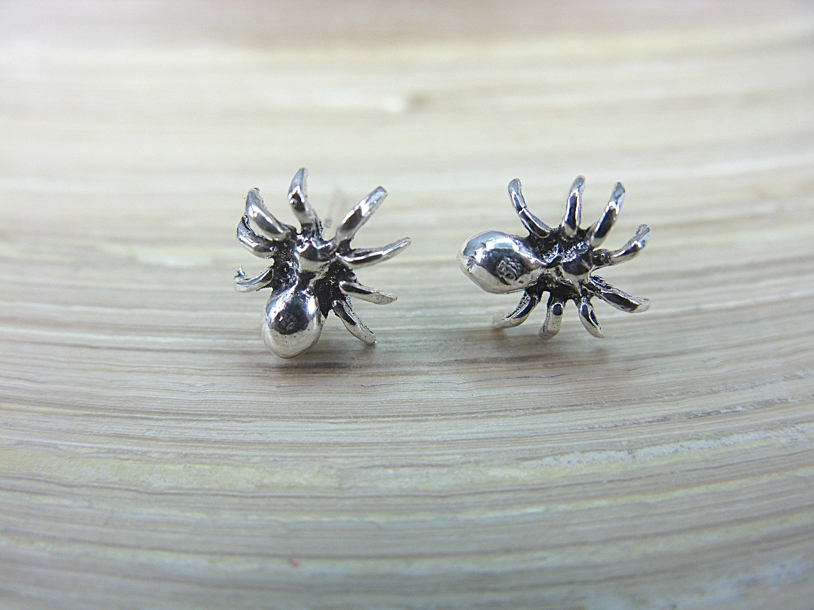 Spider Stud Earrings Insect 925 Sterling Silver Stud Faith Owl - Faith Owl