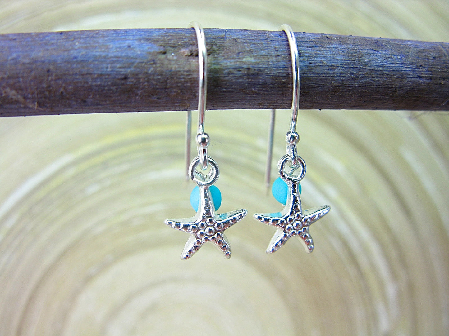 Star Turquoise Dangle 925 Sterling Silver Earrings