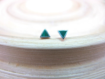 Malachite 3mm Tiny Stud Earrings in 925 Sterling Silver Stud Faith Owl - Faith Owl