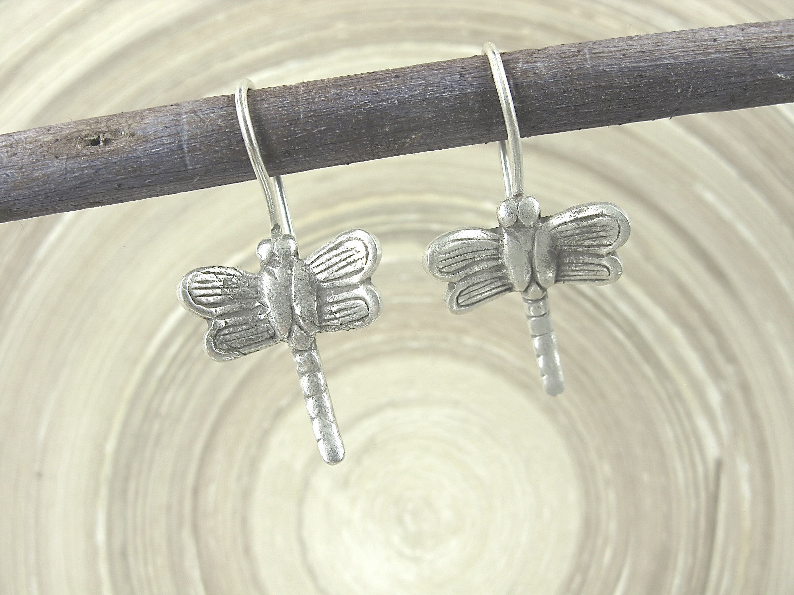 Dragonfly Tribal 925 Sterling Silver Ear Wire Earrings Earrings - Faith Owl