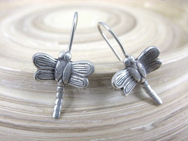 Dragonfly Tribal 925 Sterling Silver Ear Wire Earrings Earrings - Faith Owl