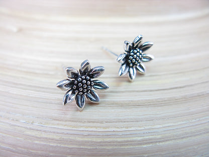 Sun Flower Oxidized 925 Sterling Silver Stud Earrings Stud Faith Owl - Faith Owl