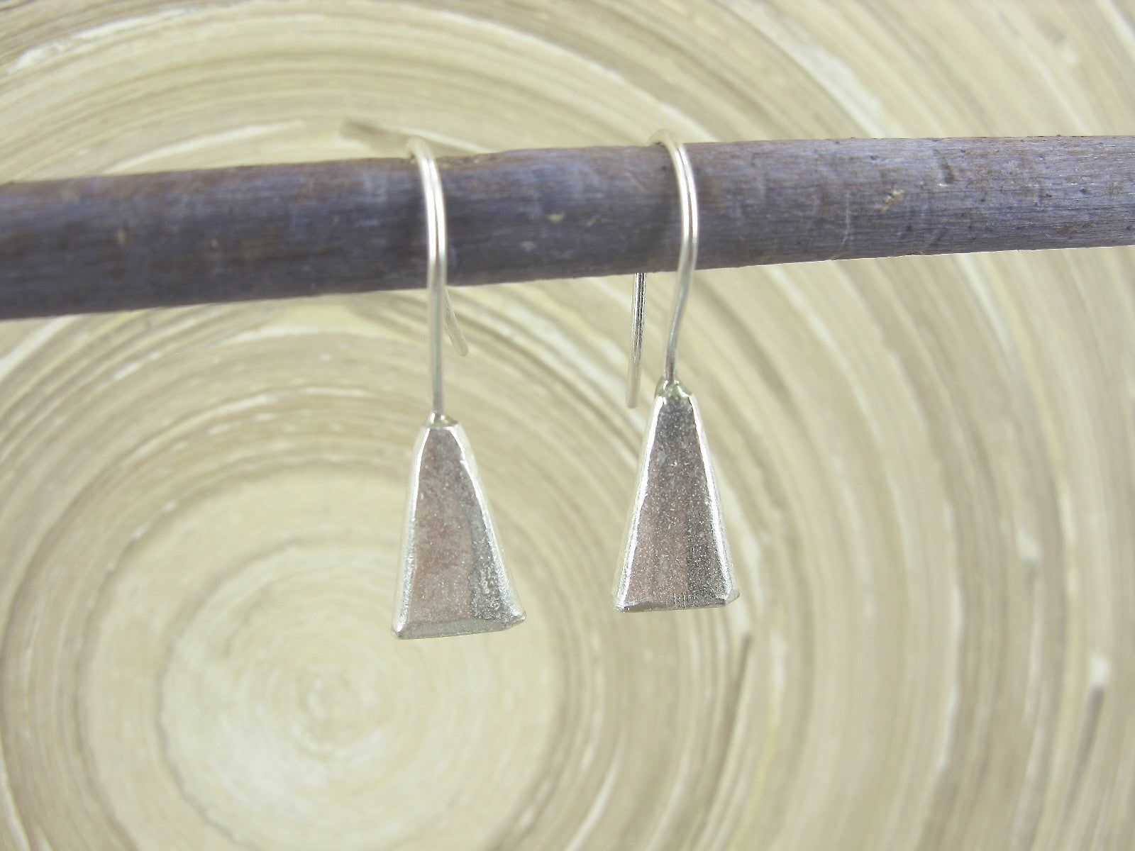 Triangle Cylinder Tribal 925 Sterling Silver Ear Wire Earrings Earrings Faith Owl - Faith Owl