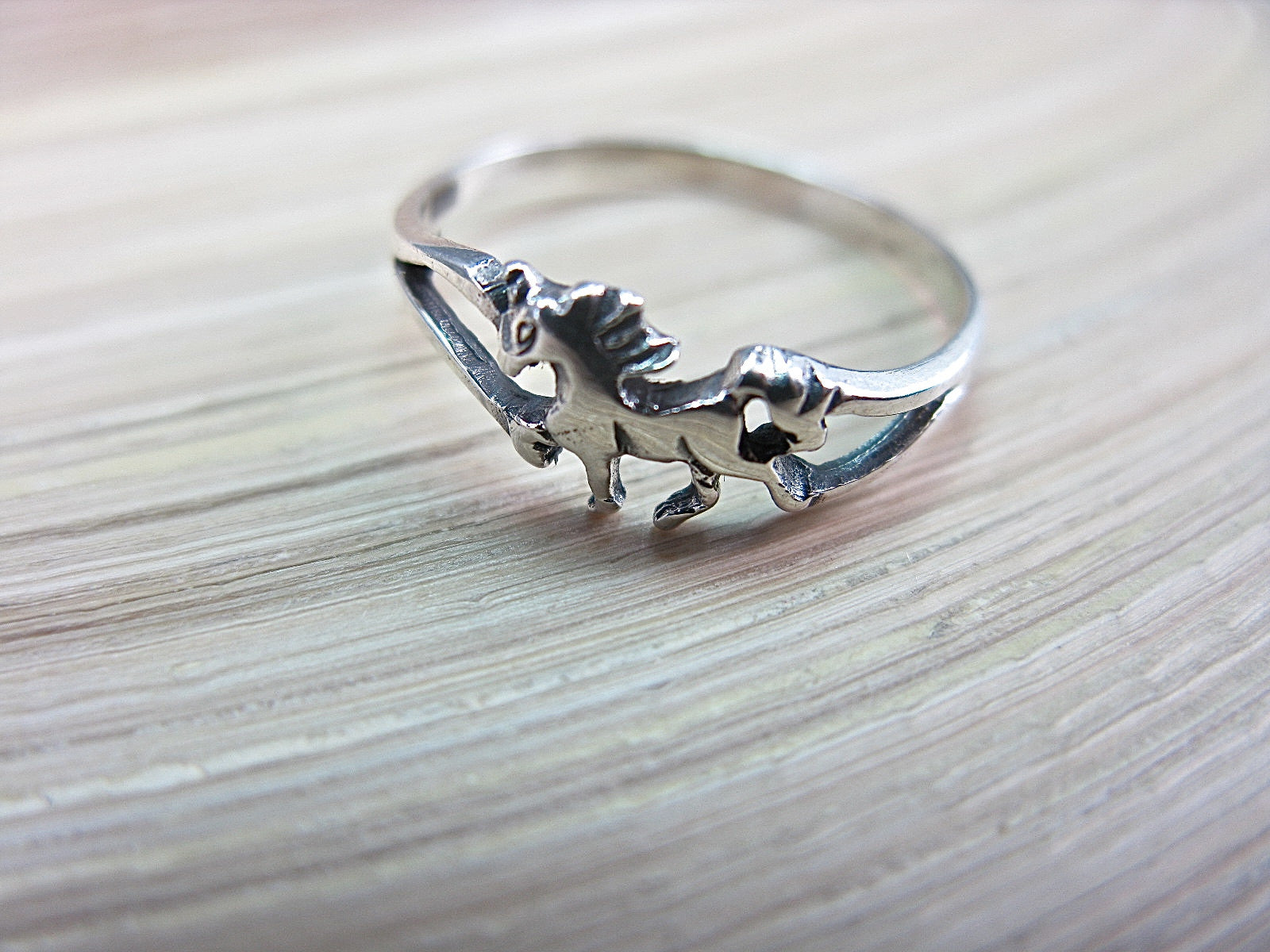 Unicorn Horse Ring in 925 Sterling Silver Ring Faith Owl - Faith Owl