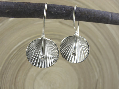 Lotus Leaf Tribal 925 Sterling Silver Ear Wire Earrings Earrings Faith Owl - Faith Owl