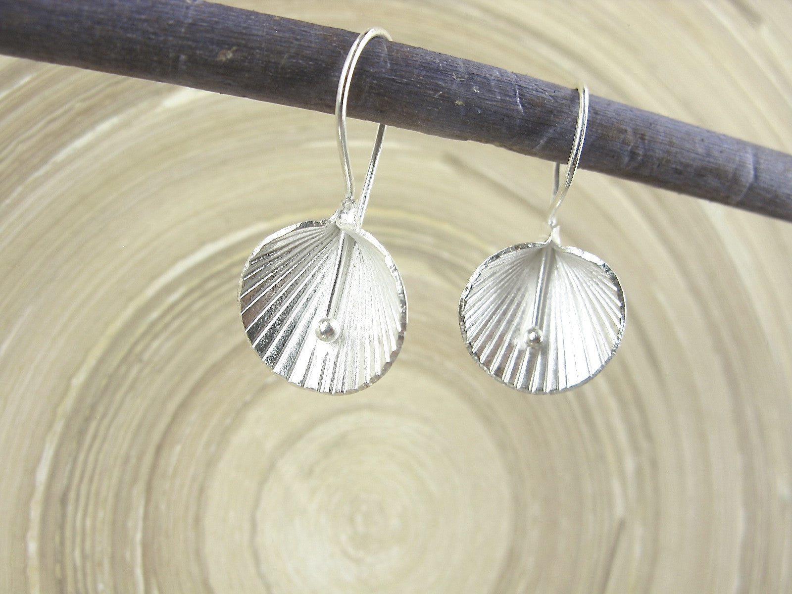 Lotus Leaf Tribal 925 Sterling Silver Ear Wire Earrings Earrings Faith Owl - Faith Owl