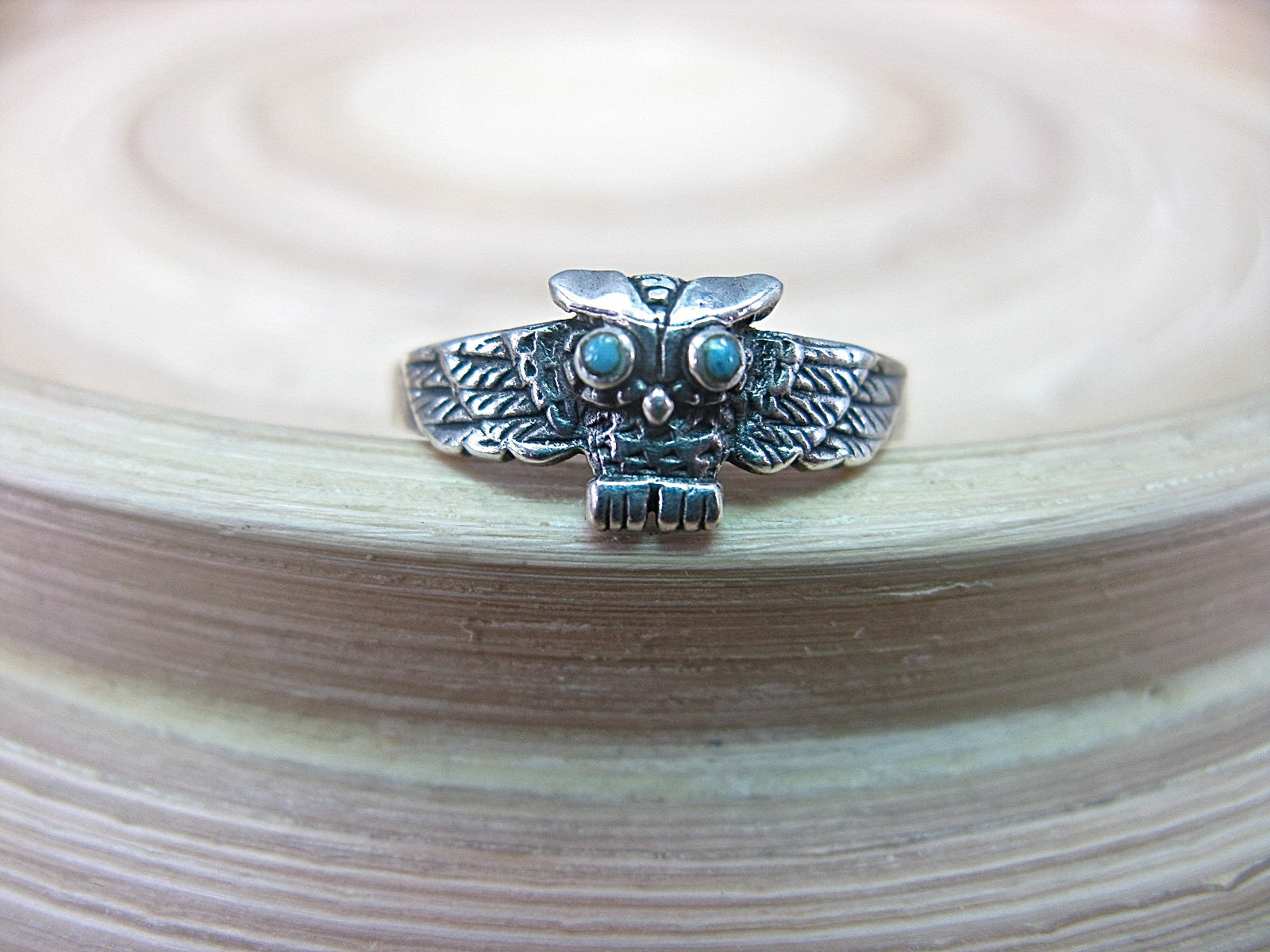 Owl Ring Turquoise in  925 Sterling Silver Ring Faith Owl - Faith Owl