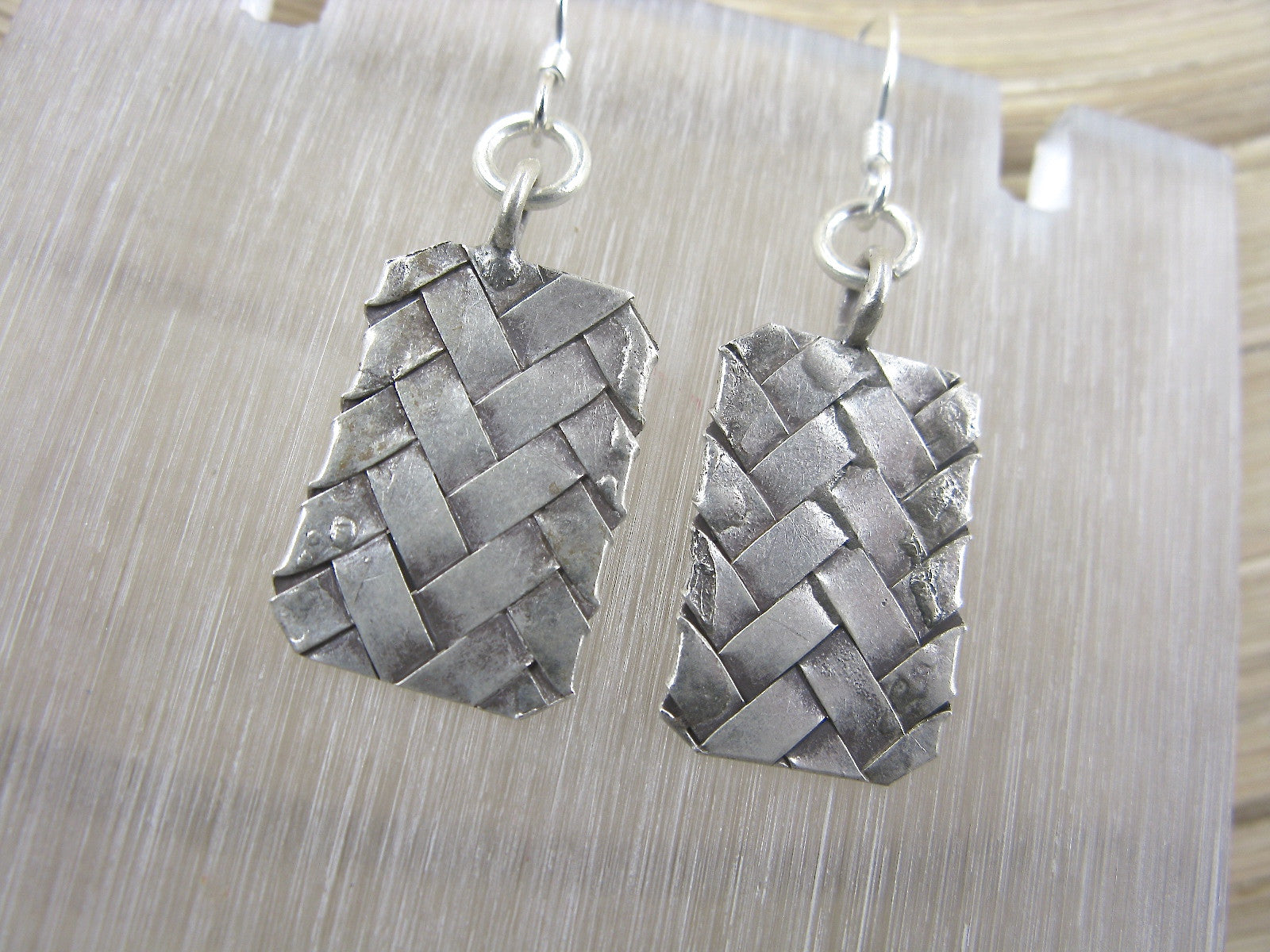 Woven Wrap Tribal Dangle Oxidized 925 Sterling Silver Earrings Earrings Faith Owl - Faith Owl