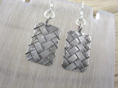 Woven Wrap Tribal Dangle Oxidized 925 Sterling Silver Earrings Earrings Faith Owl - Faith Owl