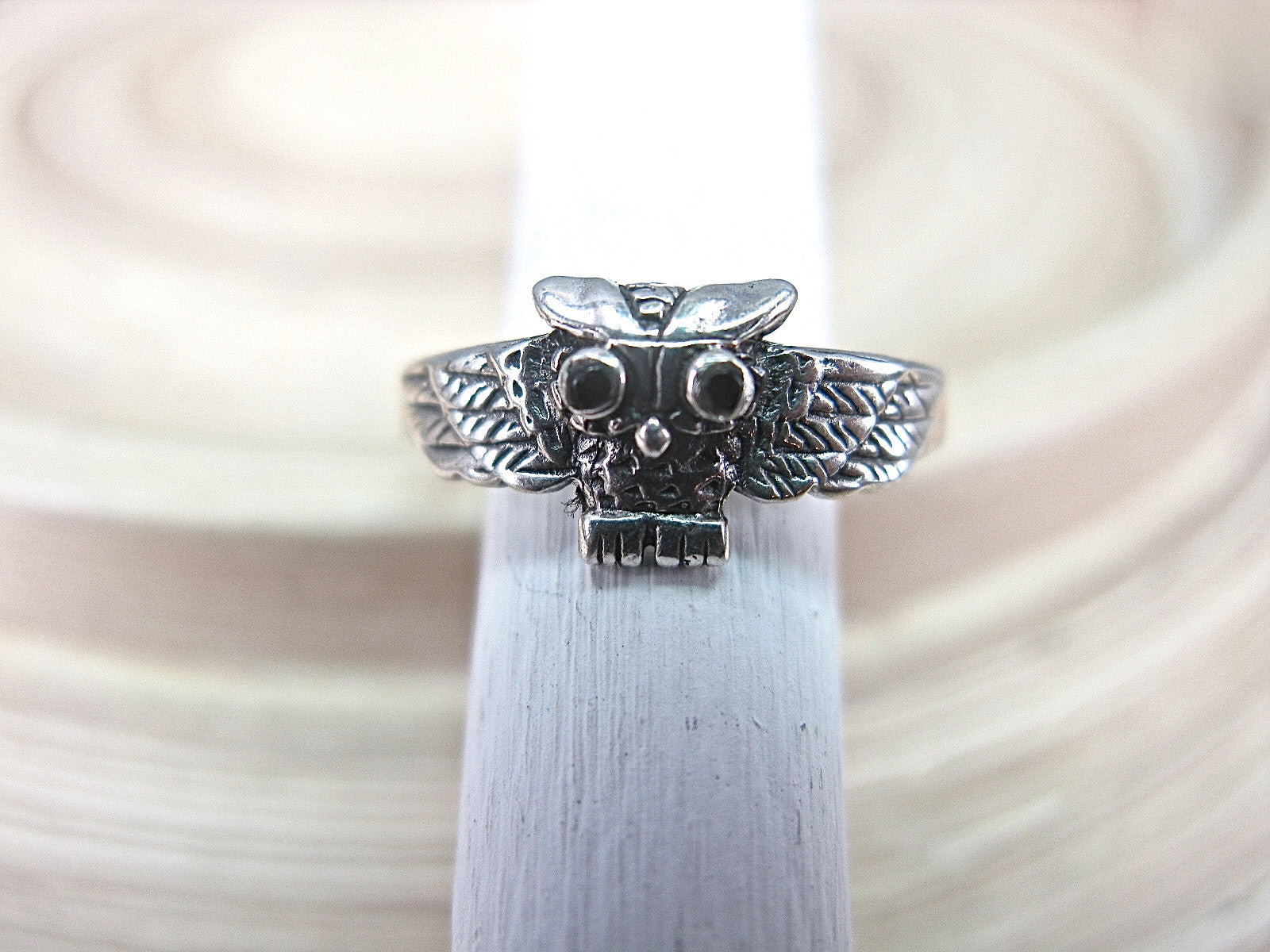 Owl Ring Onyx in  925 Sterling Silver Ring Faith Owl - Faith Owl