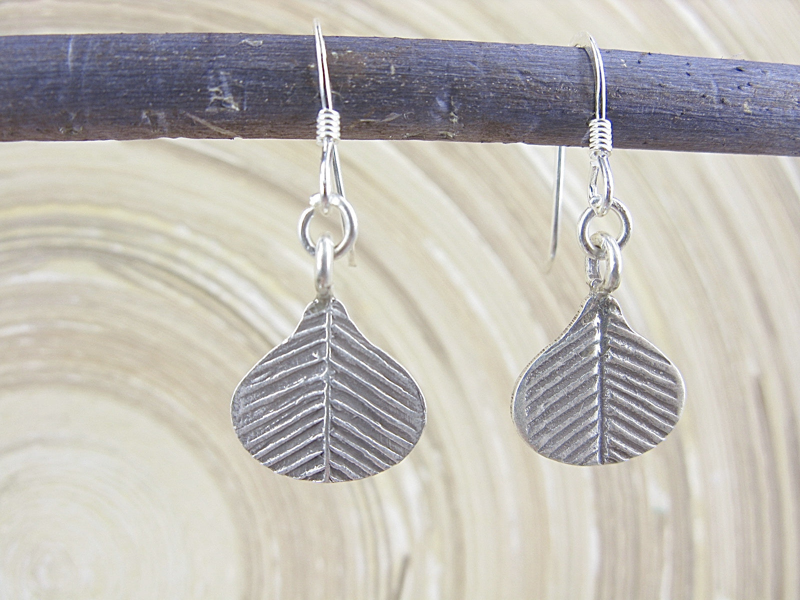 Leaf Fan Tribal Dangle 925 Sterling Silver Earrings Earrings - Faith Owl