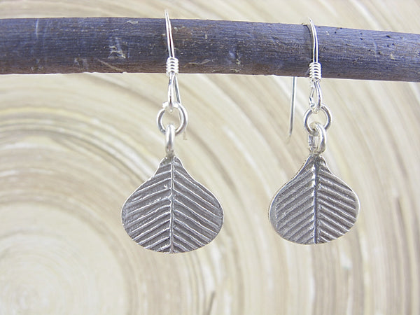 Leaf Fan Tribal Dangle 925 Sterling Silver Earrings Earrings - Faith Owl