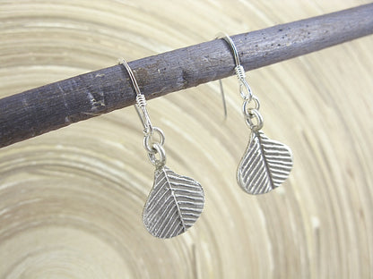 Leaf Fan Tribal Dangle 925 Sterling Silver Earrings Earrings Faith Owl - Faith Owl