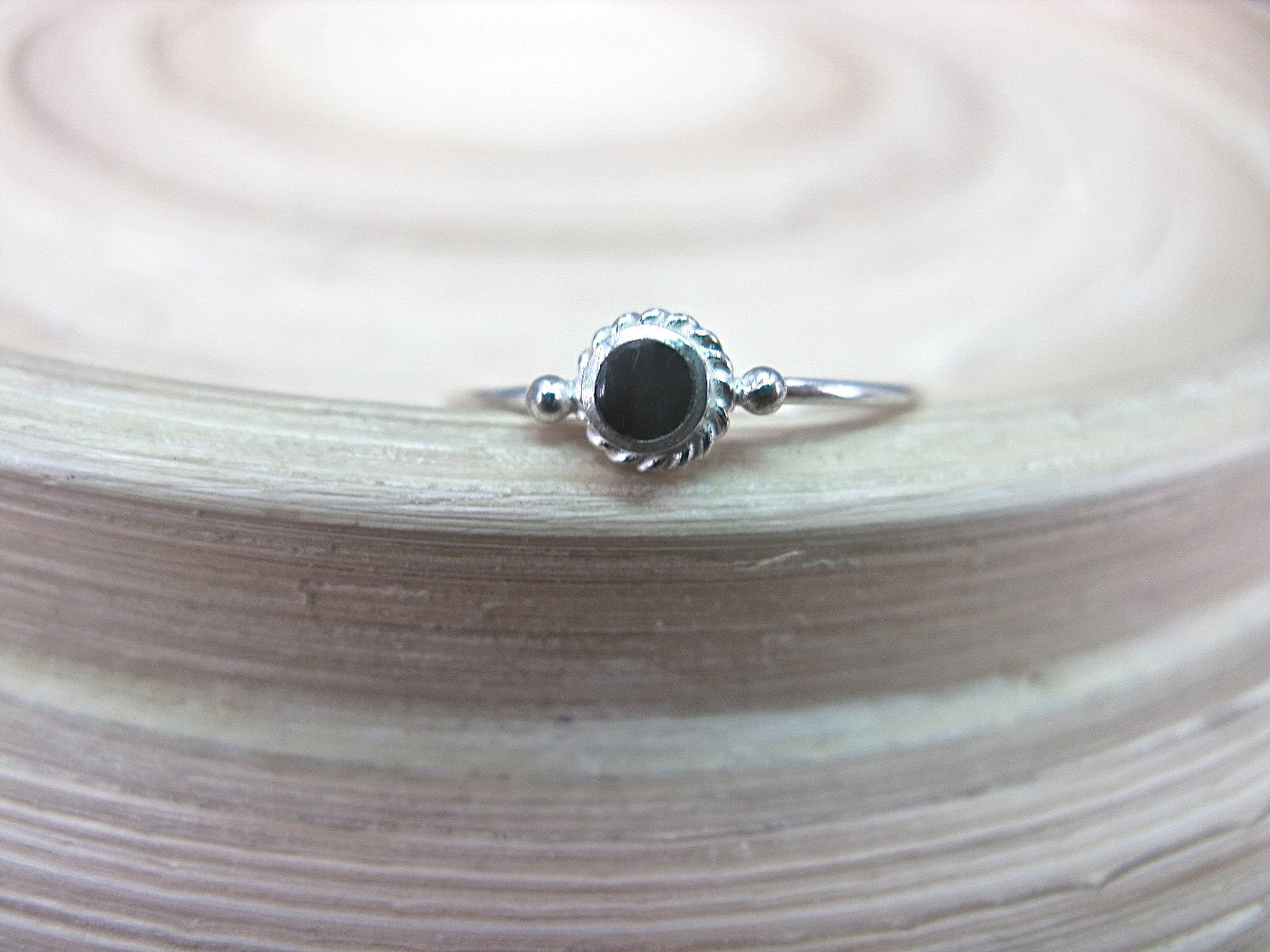 Onyx Minimalist Ring in 925 Sterling Silver