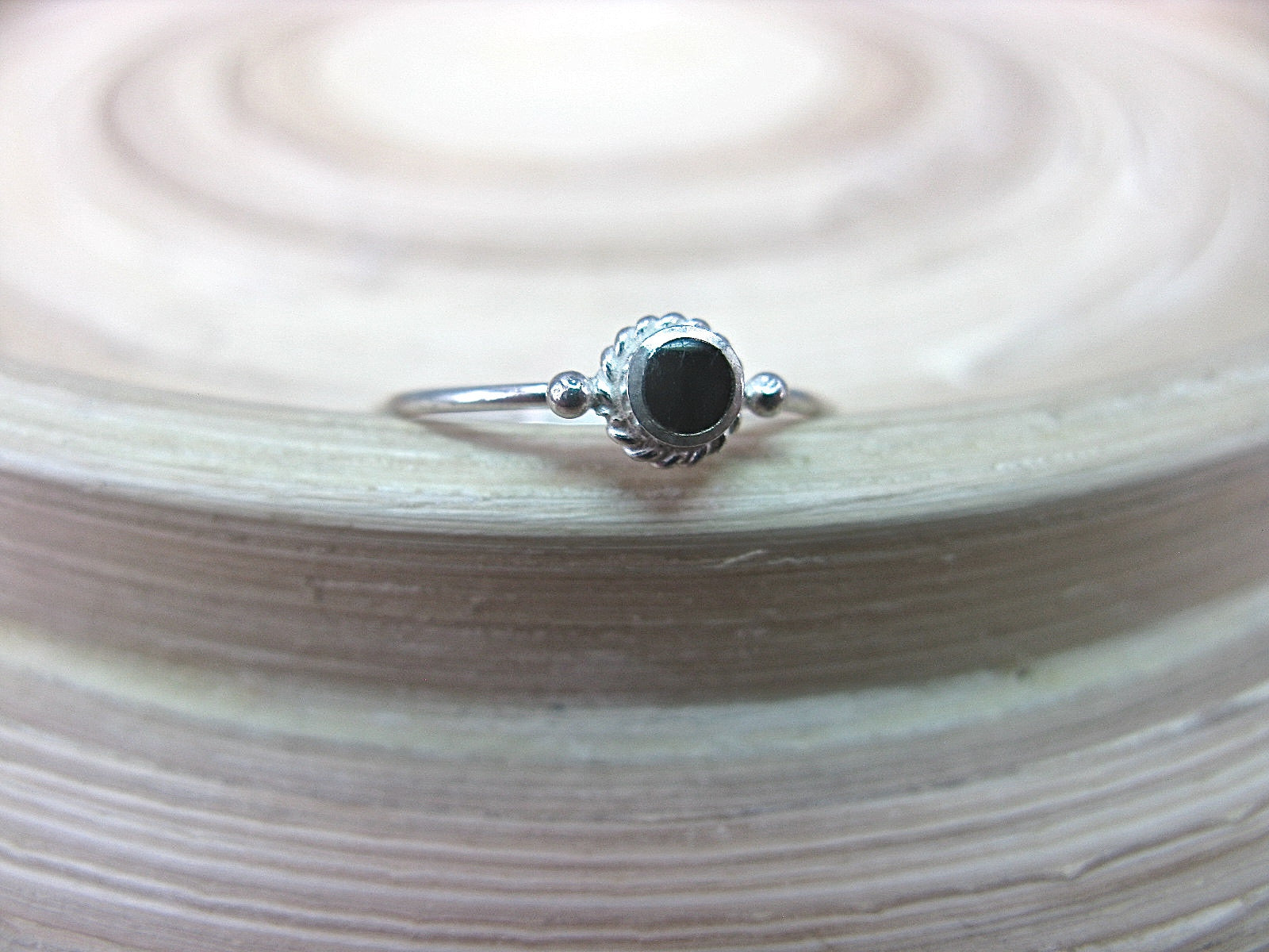 Onyx Minimalist Ring in 925 Sterling Silver