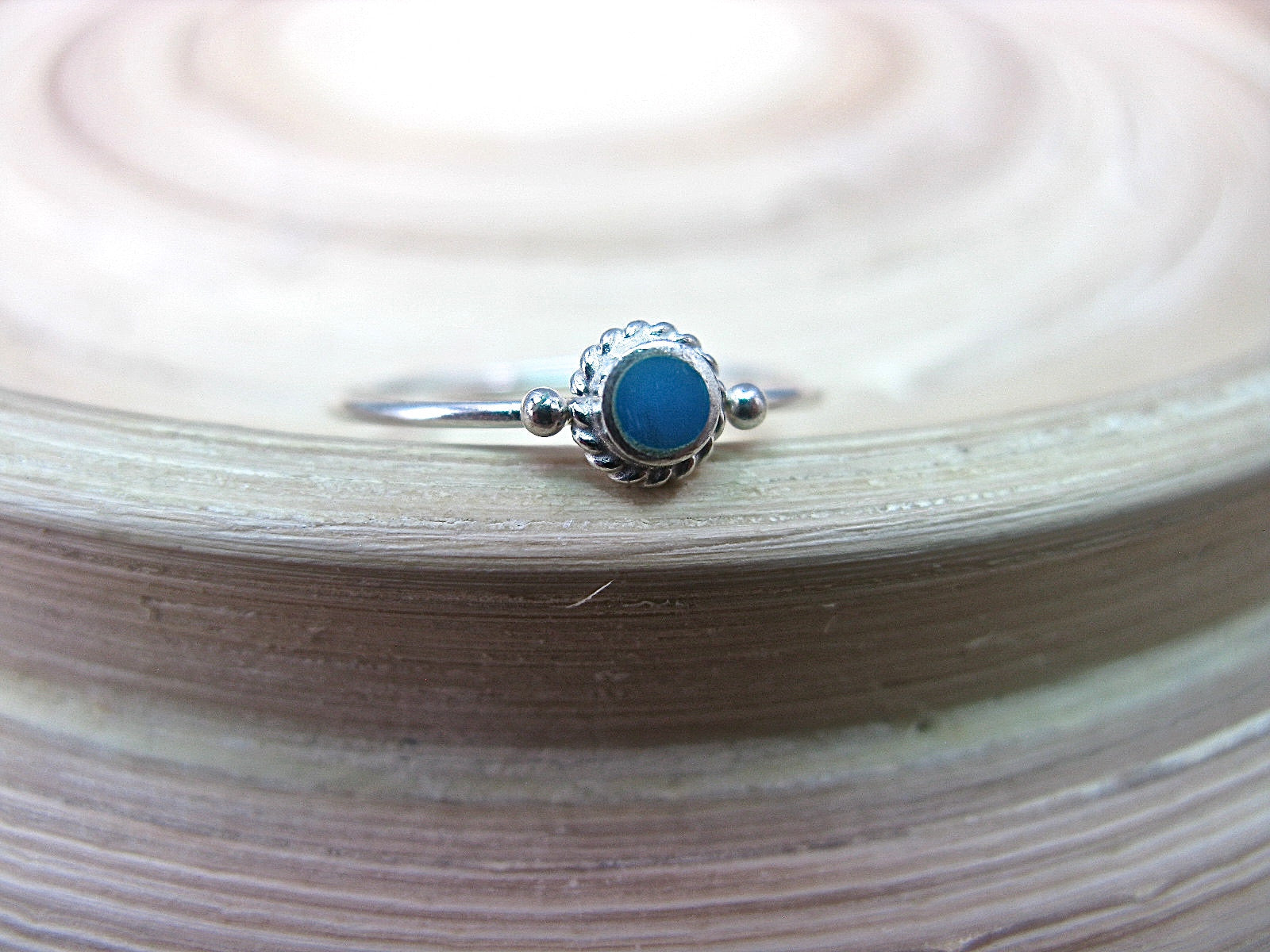 Turquoise Minimalist Ring in 925 Sterling Silver
