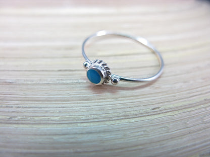 Turquoise Minimalist Ring in 925 Sterling Silver