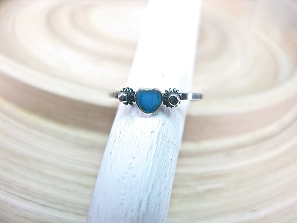 Turquoise Heart Ring Minimalist Jewelry in 925 Sterling Silver Ring Faith Owl - Faith Owl