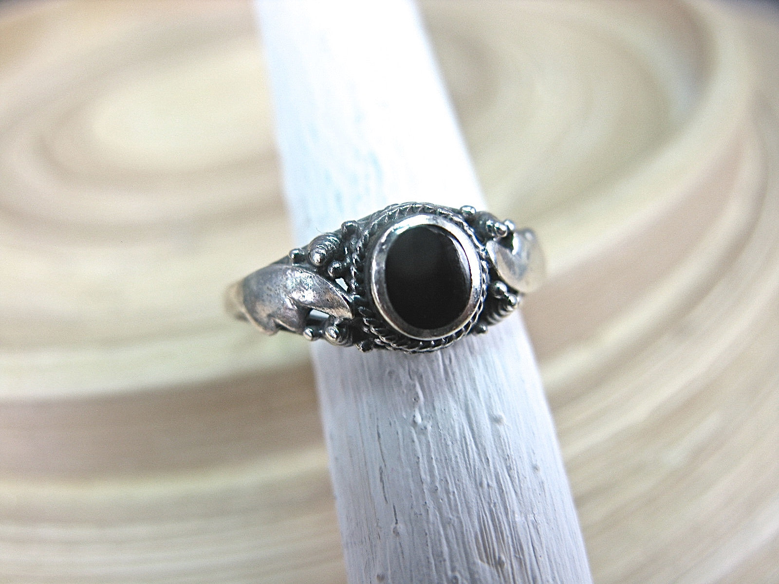 Onyx Ring Bohemian Jewelry in 925 Sterling Silver Ring Faith Owl - Faith Owl