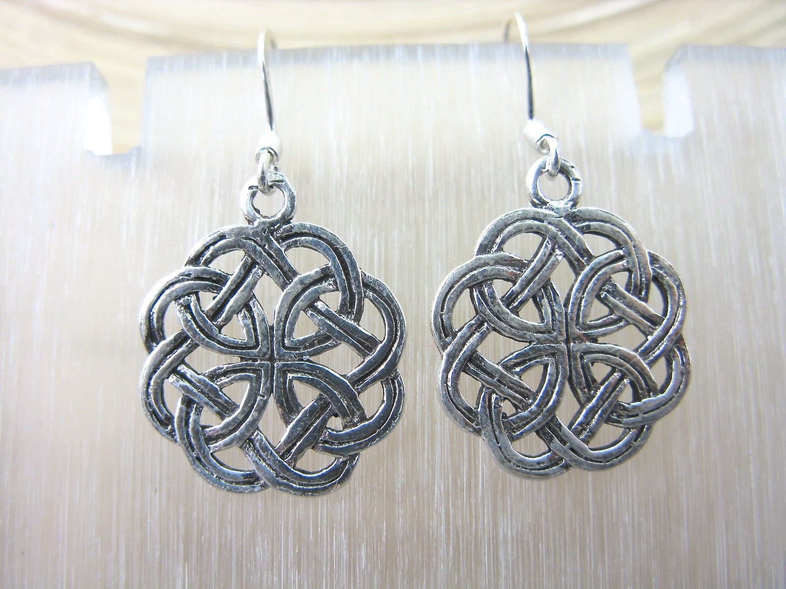 Celtic Knot Filigree Oxidized Dangle 925 Sterling Silver Earrings Earrings Faith Owl - Faith Owl