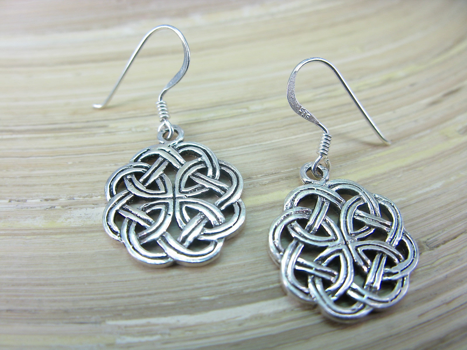 Celtic Knot Filigree Oxidized Dangle 925 Sterling Silver Earrings Earrings - Faith Owl