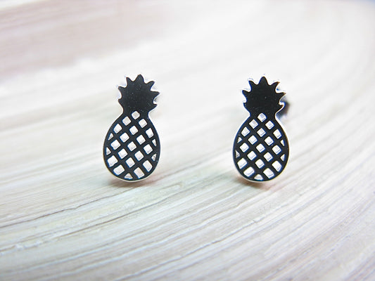 Pineapple Stud Earrings in 925 Sterling Silver Stud Faith Owl - Faith Owl