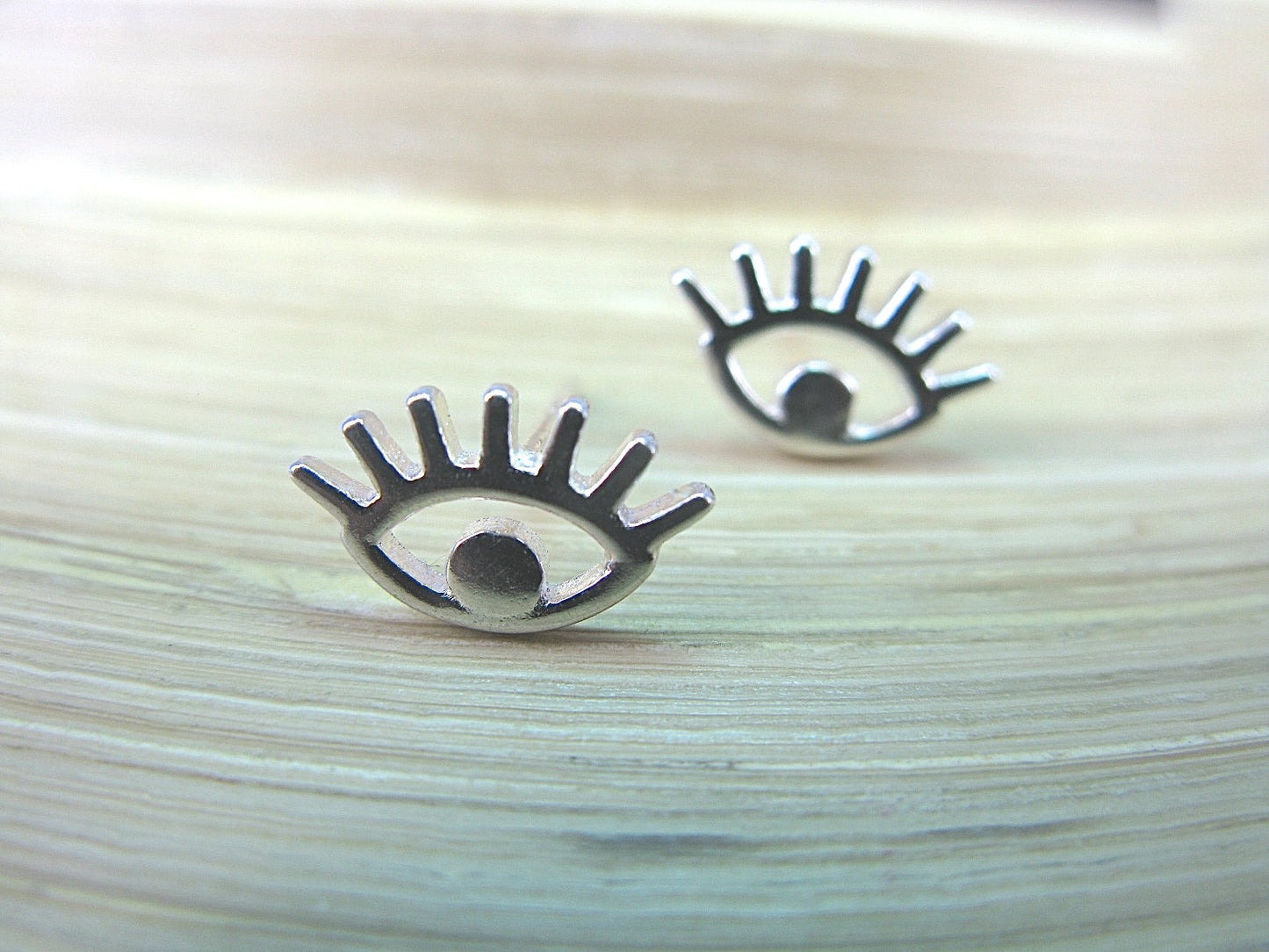 Eye Stud Earrings in 925 Sterling Silver Stud - Faith Owl