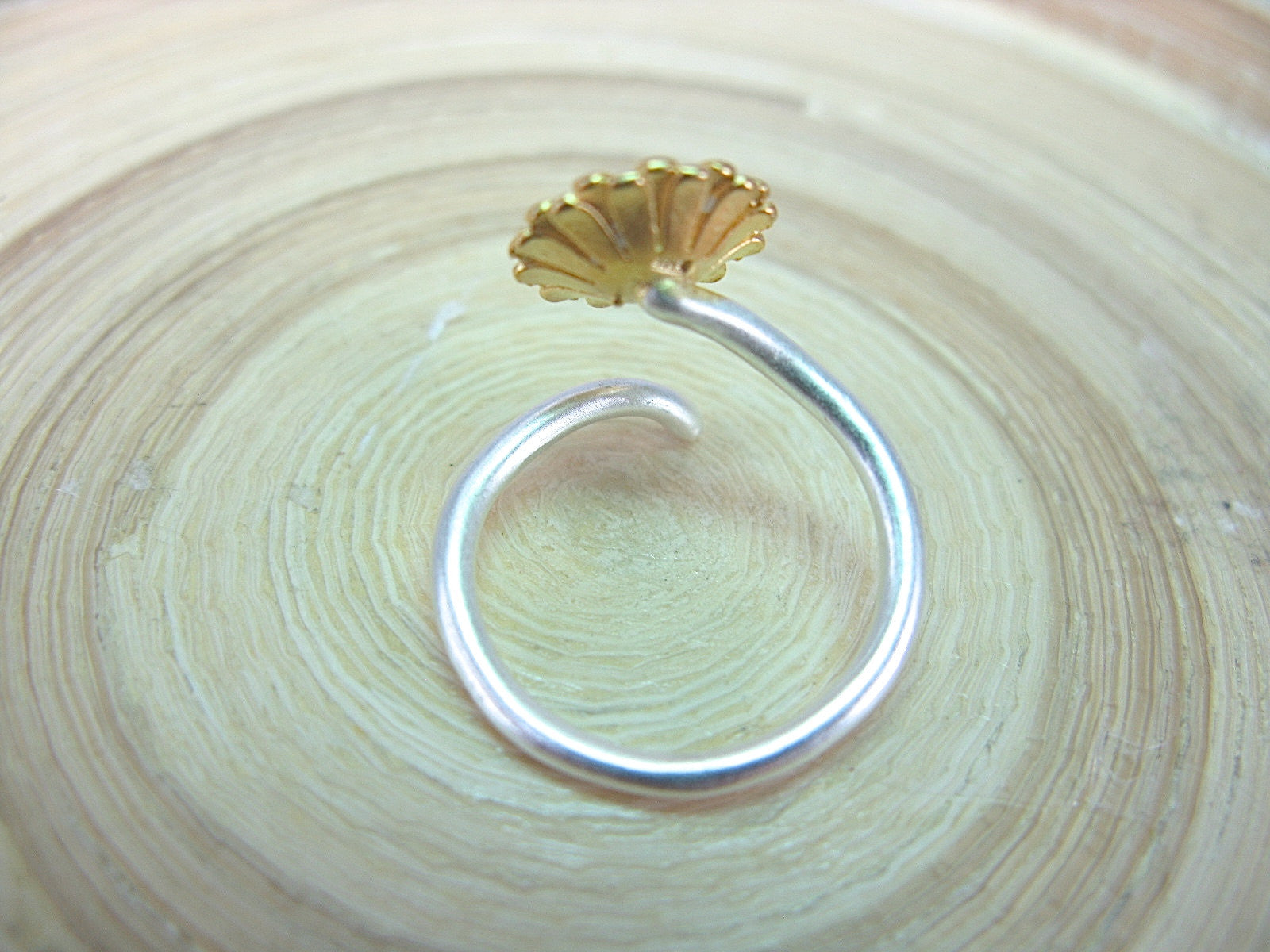 Sunflower Two Tone 925 Sterling Silver Ring