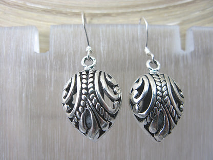 Filigree Lace Oxidized Dangle Drop 925 Sterling Silver Earrings Earrings - Faith Owl