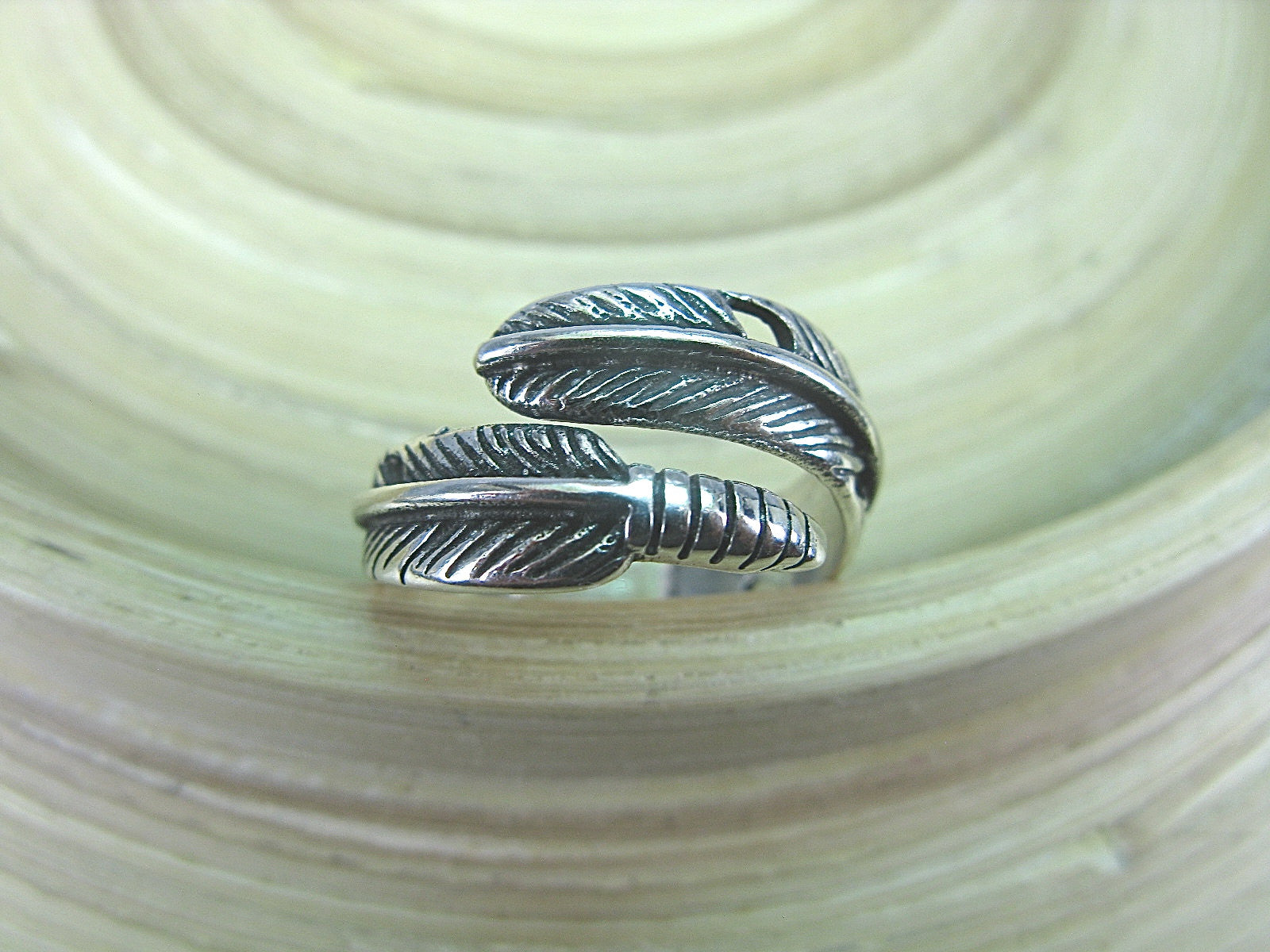 Leaf Ring in Oxidized 925 Sterling Silver Ring Faith Owl - Faith Owl