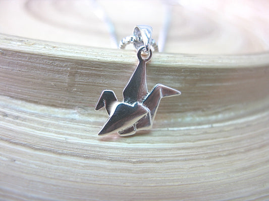 Origami Crane Necklace in 925 Sterling Silver Necklace Faith Owl - Faith Owl