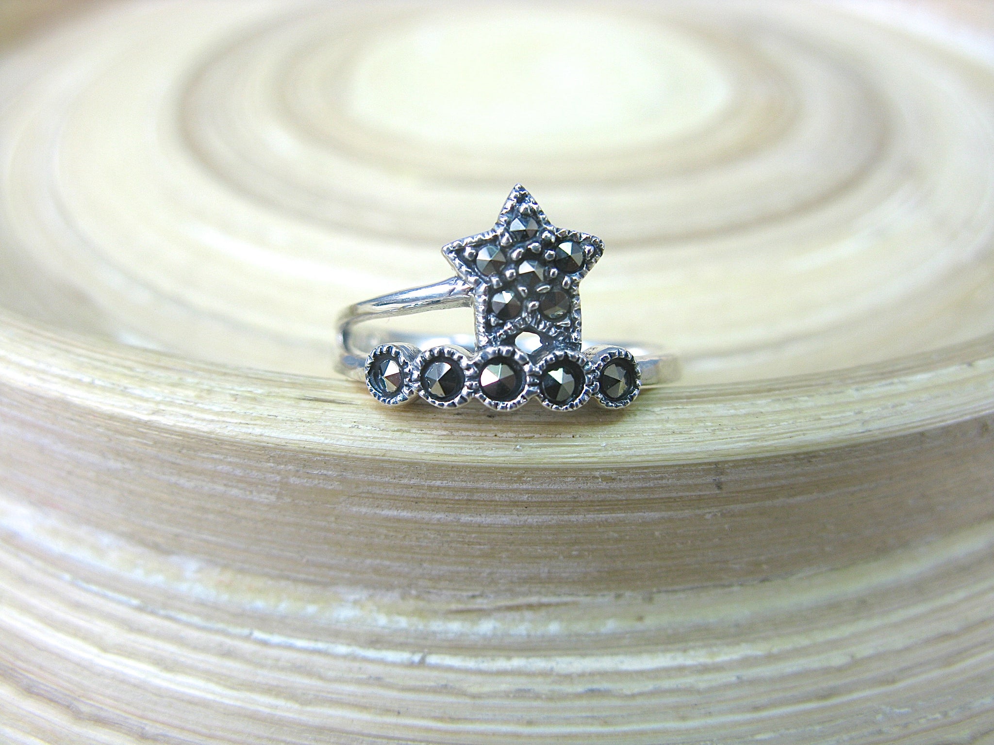 Star Marcasite Ring in 925 Sterling Silver