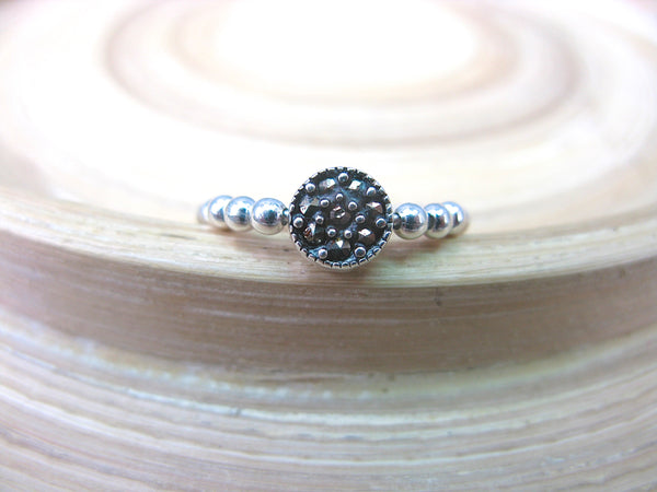 Round Marcasite Eternity Ball Ring in 925 Sterling Silver