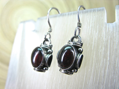 Balinese Garnet Dangle 925 Sterling Silver Earrings Earrings - Faith Owl