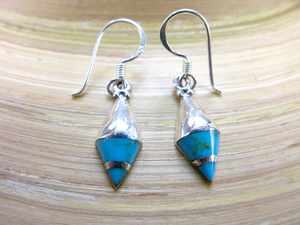 Turquoise Dangle Inlay Earrings in 925 Sterling Silver