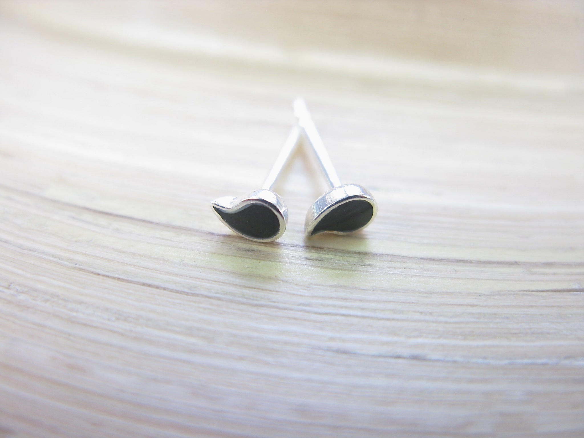 Paisley Onyx Minimalist Stud Earrings in 925 Sterling Silver