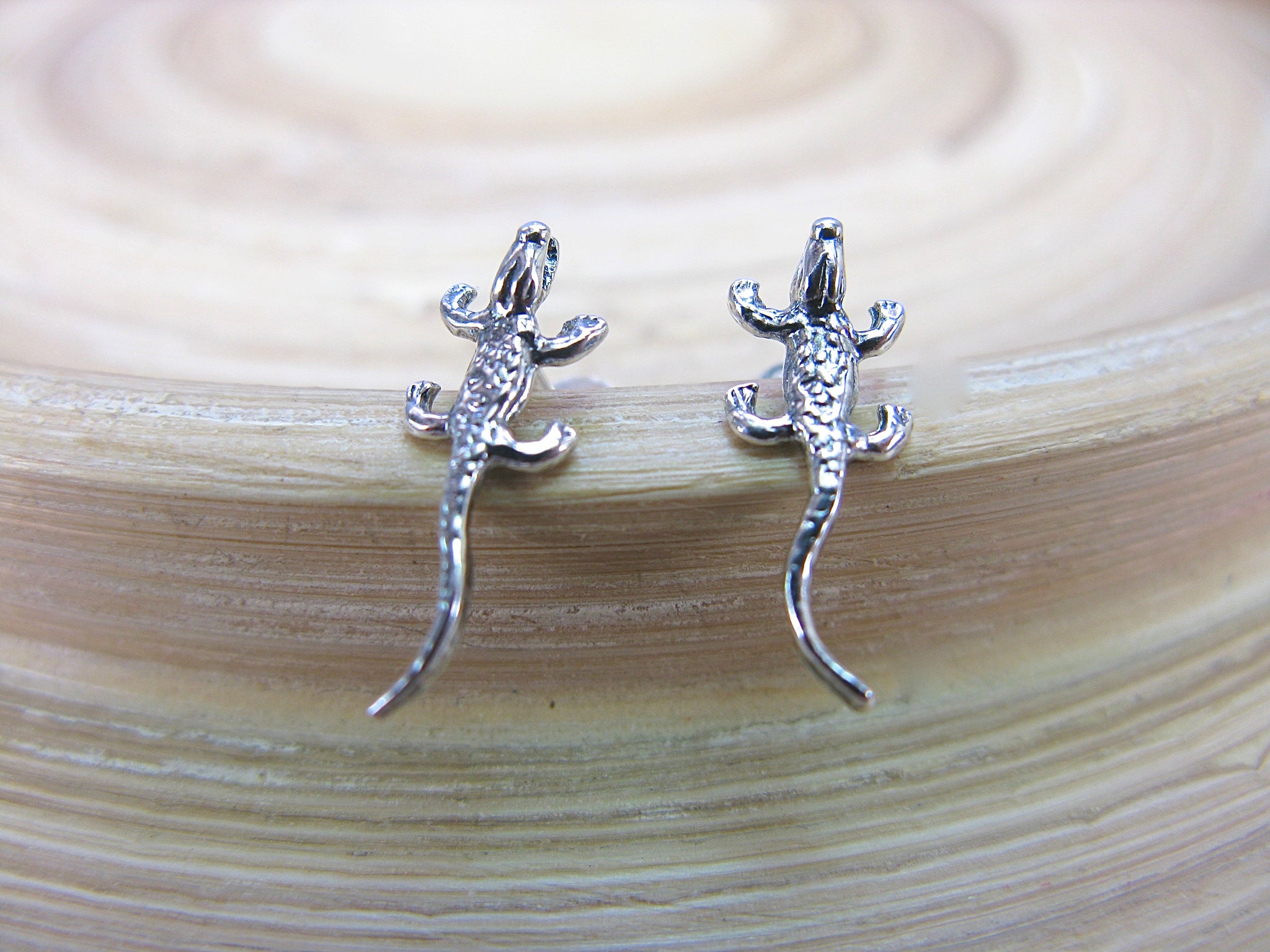 Lizard Stud Earrings in 925 Sterling Silver