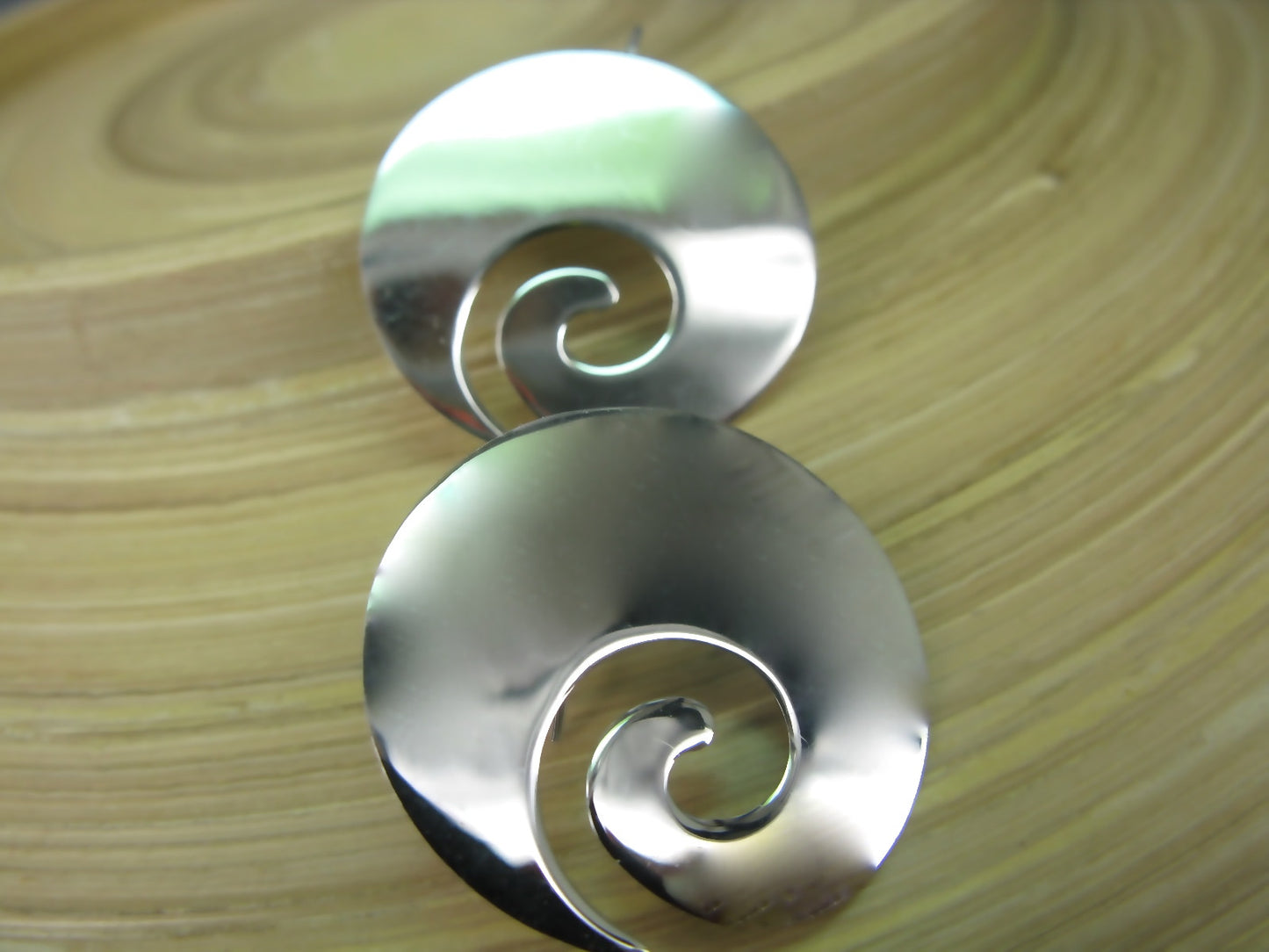 Large Spiral Swirl Swirl 925 Sterling Silver Ear Wire Earrings Earrings Faith Owl - Faith Owl