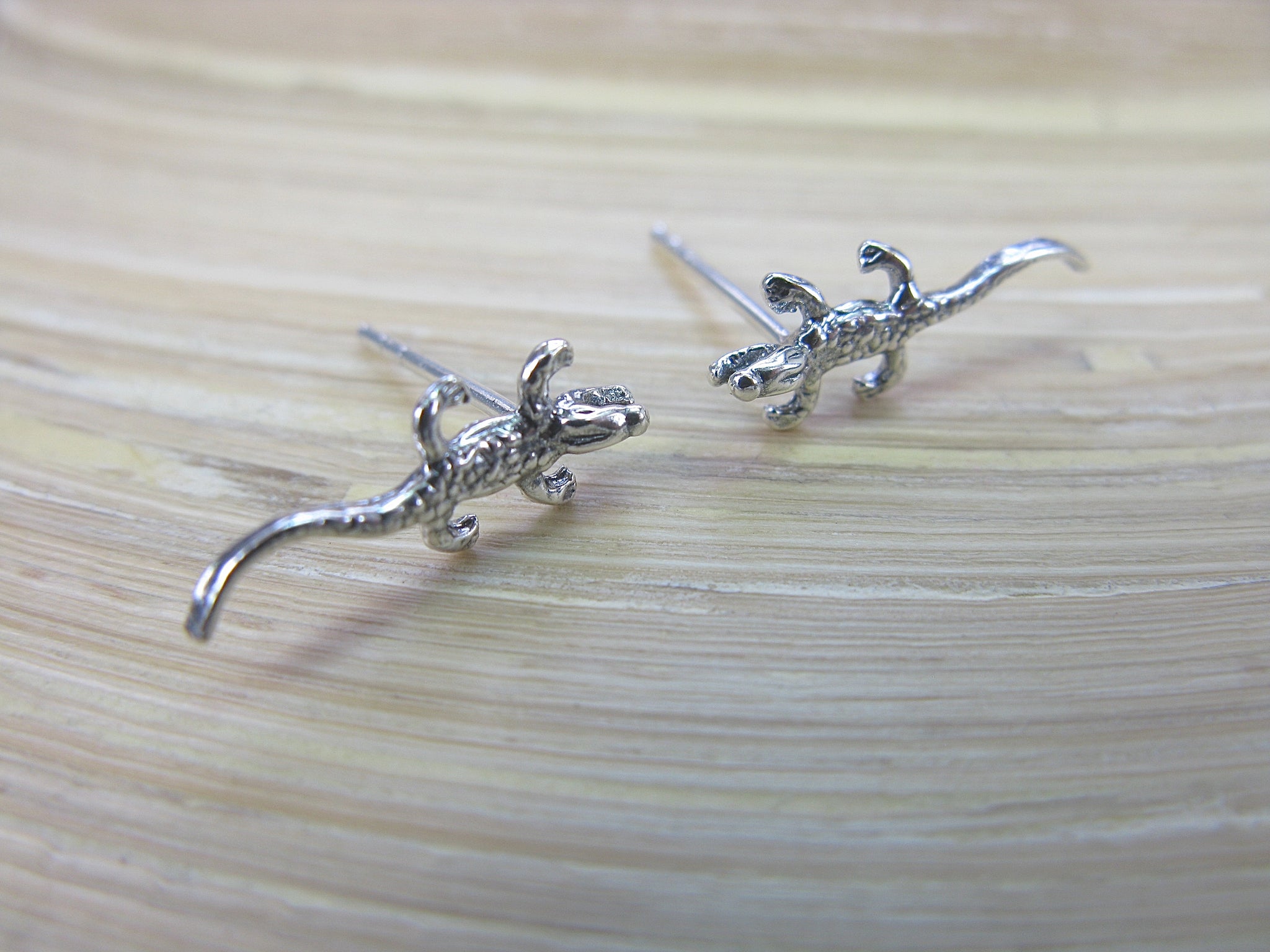 Lizard Stud Earrings in 925 Sterling Silver