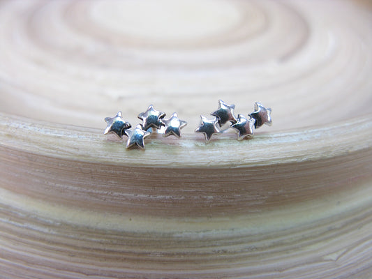 4 Stars 925 Sterling Silver Stud Earrings