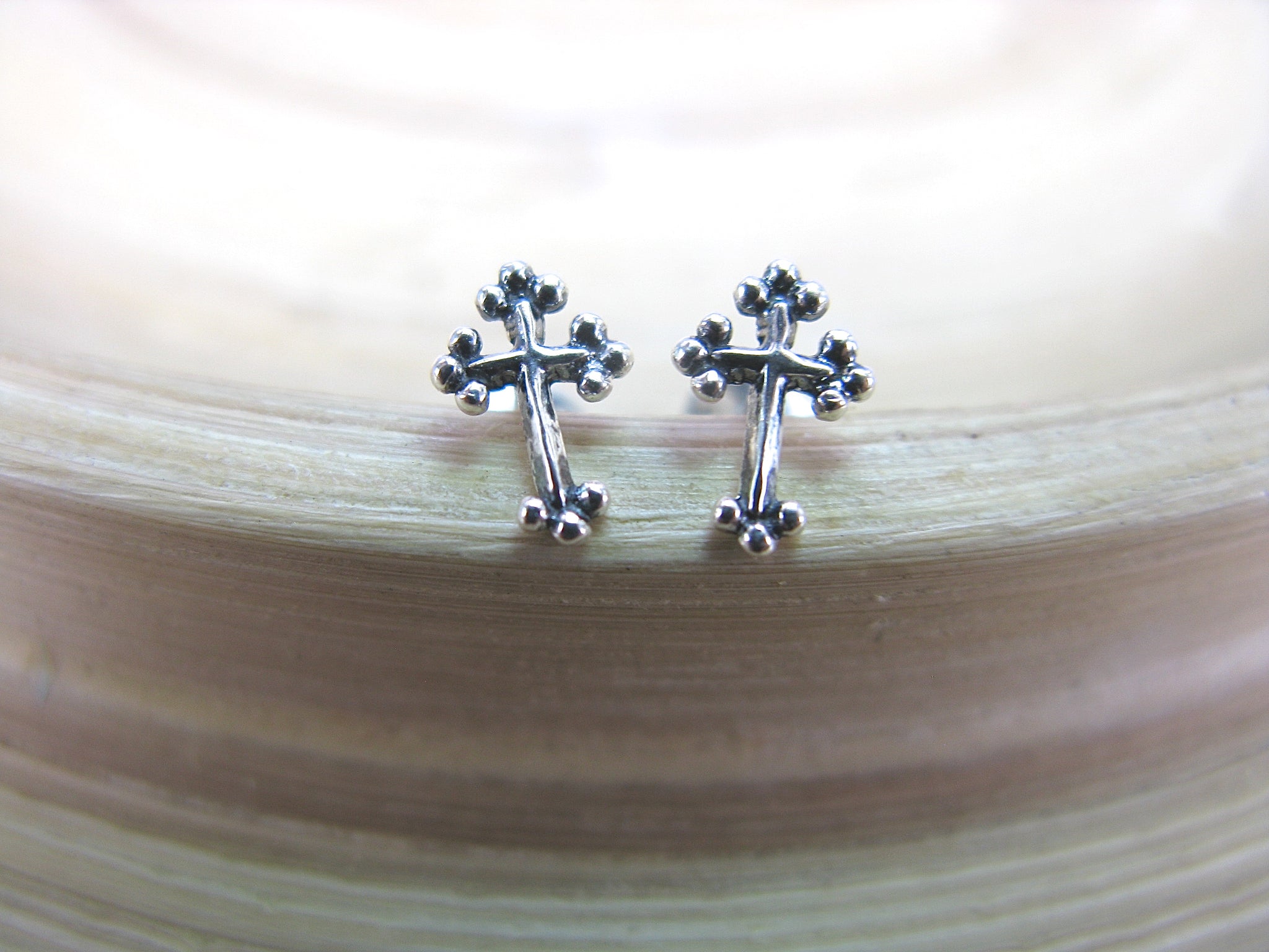 Cross 925 Sterling Silver Stud Earrings