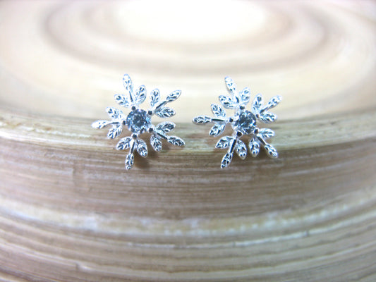 Snowflake 925 Sterling Silver Stud Earrings